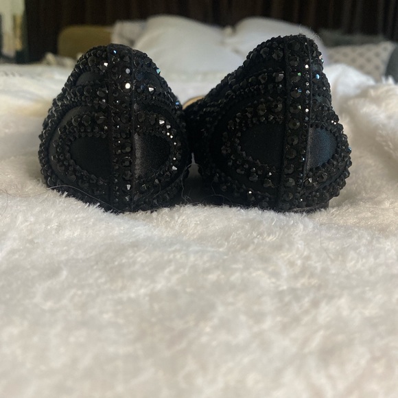 Bagley Mishka bejeweled pointed toe flats in black - Picture 3 of 4